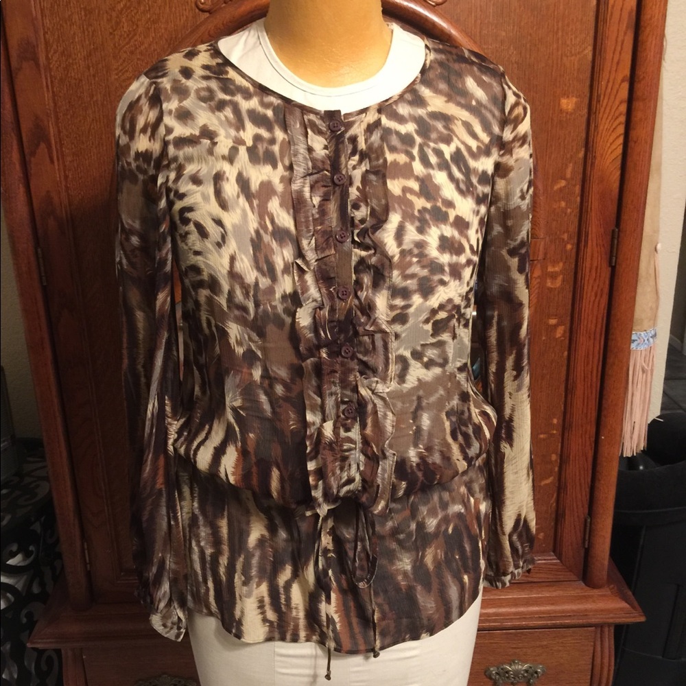 Skin Print Tunic Blouse